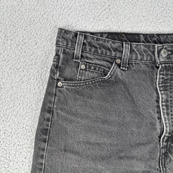 Vtg 90's Levi's 505 Orange Tab Denim Shorts 34 Black Cut Off Hemmed Made in USA - Picture 12 of 16